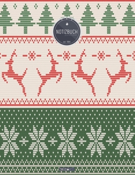 ZMUDACE Notizbuch Punktraster: in DIN A4 Softcover ZP197 Reh H�sslich Weihnachten Gr�n 156 leere gepunktete Seiten mit pers�nlichem Register + Seitenzahlen Zeichenbuch, Skizzenbuch, Dot Grid Notebook,