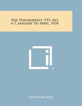 Paperback The Theosophist, V55, No. 4-7, January to April, 1934 Book