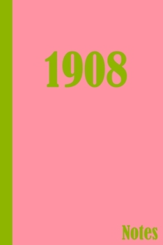 1908 Notes: Salmon Pink and Apple Green Notebook Journal AKAs |6x9|100 Pages|Premium Glossy Cover|Use Notebook for Meetings, Notes, School, Business or Alpha Kappa Alpha Sorority Gift