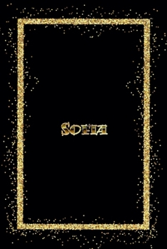 Paperback Sofia: Name Sofia Monogram Notebook - 120 Pages - Size 6x9, Soft Cover, Matte Finish- Gold Confetti Glitter Monogram Blank Li Book