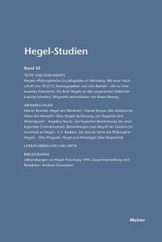 Paperback Hegel-Studien / Hegel-Studien Band 30 (1995) [German] Book