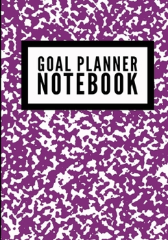 Paperback Goal Planner Notebook: School Marble Purple - Undated Goal Planner, Durable Journal Diary Notebook, Organizer For Project Planning & Goal Set Book
