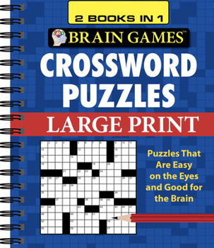Spiral-bound Brain Games - 2 Books in 1 - Crossword Puzzles [Large Print] Book