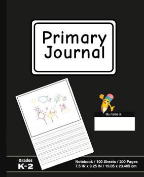 Paperback Primary Journal: Solid Black - Grades K-2, Creative Story Tablet - Primary Draw & Write Journal Notebook For Home & School [Classic] Book