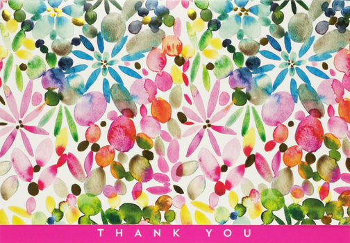 Hardcover Watercolor Garden Thank You Notes Book