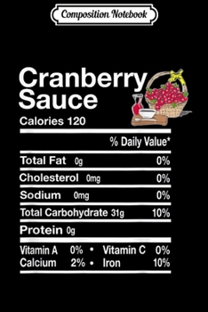 Composition Notebook: Funny Cranberry Sauce Nutrition Facts Thanksgiving Costume  Journal/Notebook Blank Lined Ruled 6x9 100 Pages