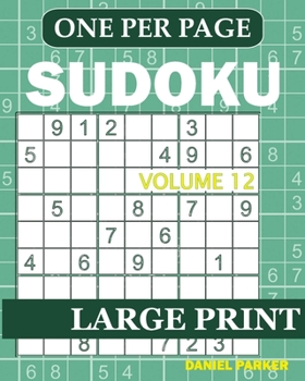Paperback Large Print Easy Sudoku: Sudoku Puzzle Book For Adults Volume 12 [Large Print] Book