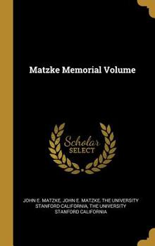 Hardcover Matzke Memorial Volume Book