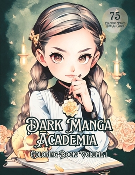 Paperback Dark Manga Academia: Volume 1: Gothic Glam Coloring Book for Adults and Teens, 75 Grayscale Coloring Pages Book