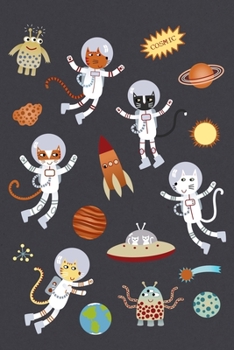 Notes: A Blank Lined Journal with Cat Astronaut Pattern Cover Art