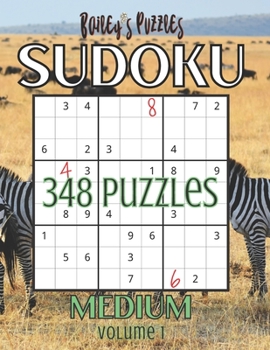 Paperback 348 Medium Sudoku Puzzles: unique & quality brain games perfect for adults! Book