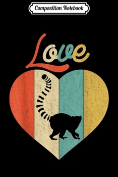 Composition Notebook: Vintage Retro Love Lemur Journal/Notebook Blank Lined Ruled 6x9 100 Pages