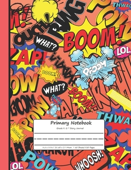 Paperback Primary Notebook: Notebook with Dotted Lined Sheets and Place for Drawing Red Edition (120 Pages, 8,5" x 11") Book