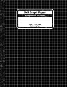 Paperback 5x5 Graph Paper Composition Notebook: Square Grid or Engineer Paper. Large Size, Match Science For Teens And Adults. Black Graph Paper Squares Book Co Book