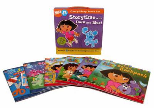 Paperback Storytime with Dora and Blue! (Nick Jr. Carry-Along Boxed Set) (6 Volume Set) Book