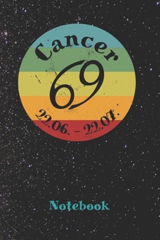 Vintage Zodiac Cancer Notebook : Astrology Journal, Horoscope Notepad, Notes, 120 Pages, Blanc Lined, 6 X 9