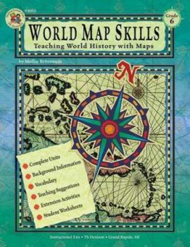 Paperback World Map Skills, Grade 6 Book