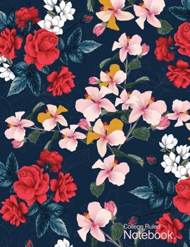 Paperback Notebook Girls Floral Cover, College Ruled paper: Composition Notebook Cute, Large A4 (8.5" x 11"), 100 Pages Book