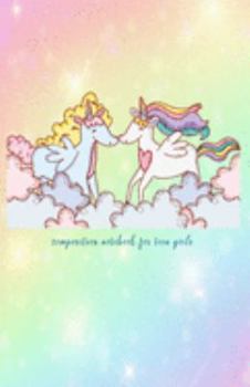 Composition Notebook for teen girls: Dual Design Half Wide Ruled and Half Blank on the same page for Creative Sketchbook Drawing or Doodling & Writing ... Notebook Organizer: Twin lovely unicorn theme