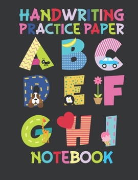 Handwriting Practice Paper Notebook: Dotted Lined Sheets for Pre K-3 Elementary Students 125 Pages Large Book