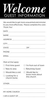 Misc. Guest Information Card - Welcome (Package of 50) Book