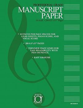 HOUSE OF JOY MUSIC DELUXE 10-STAFF MANUSCRIPT PAPER