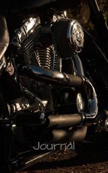 Journal: 5x 8 126 page lined soft covered journal, notebook, diary with dark pic of motorcycle on a matte cover