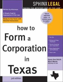 Paperback How to Form a Corporation in Texas Book
