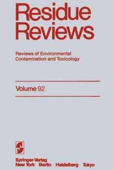 Paperback Residue Reviews: Reviews of Environmental Contamination and Toxicology Book