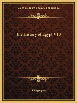 Paperback The History of Egypt V10 Book