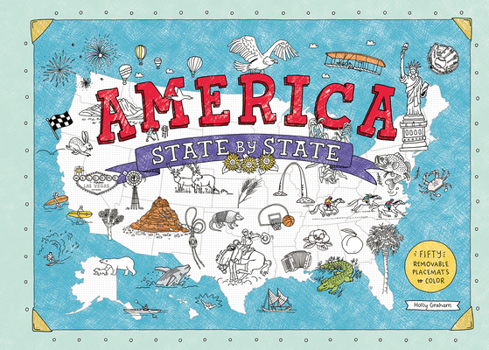 Paperback America State by State: Fifty Removable Placemats to Color Book