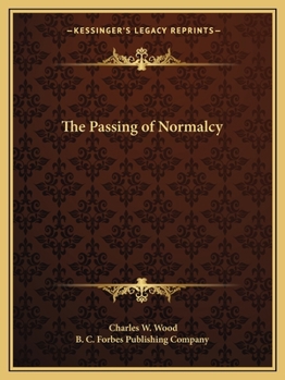 Paperback The Passing of Normalcy Book