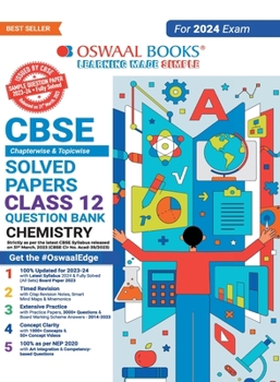 Paperback Oswaal CBSE Class 12 Chemistry Question Bank 2023-24 Book