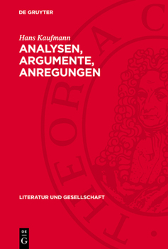 Hardcover Analysen, Argumente, Anregungen: Aufsätze Zur Deutschen Literatur [German] Book