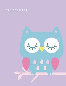 Paperback Sketchbook: Cute owl on purple cover (8.5 x 11) inches 110 pages, Blank Unlined Paper for Sketching, Drawing, Whiting, Journaling Book