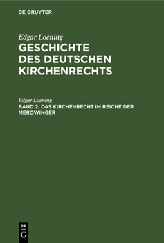 Hardcover Das Kirchenrecht im Reiche der Merowinger [German] Book