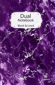 Paperback Dual Notebook: Blank & Lined Pages Alternating Page Journal College Ruled Lined Paper Blank Unlined #3 Purple Silver Marble Book