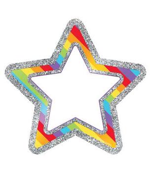 Misc. Supplies Sparkle and Shine Rainbow Glitter Stars Cut-Outs Book