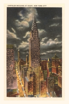Paperback Vintage Journal Moon over Chrysler Building, New York City Book