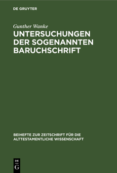 Hardcover Untersuchungen der sogenannten Baruchschrift [German] Book