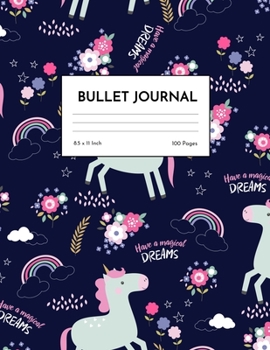 Bullet Journal: Pretty Unicorn Dot Grid Notebook - Dotted Note Pad for Kids, Girls, Teens, Tweens, Women - Gifts for Birthday and Christmas | Creative Art 00541