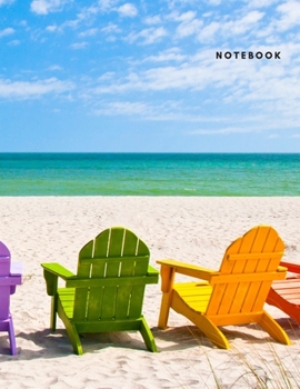 Unruled Composition Notebook : Cute Composition Notebook, 120 Unlined Pages, Large Notebook 8. 5 X 11 (21. 59 X 27. 94 Cm), Pages Numbered, Draw and Write Journal, Tropical Beach Theme Soft Matte Cove