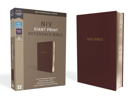 Imitation Leather NIV, Reference Bible, Giant Print, Leather-Look, Burgundy, Red Letter Edition, Comfort Print [Large Print] Book