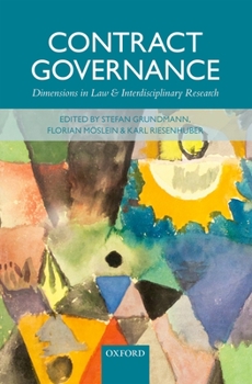 Hardcover Contract Governance: Dimensions in Law and Interdisciplinary Research Book