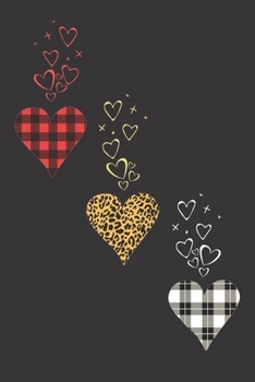 Leopard and Buffalo Plaid Hearts: Romantic Sweethearts Sketchbook 6x9 Inches 100 Pages for Drawing, Doodling or Sketching, Valentine's Day Gift for His and Hers, Husband and wife