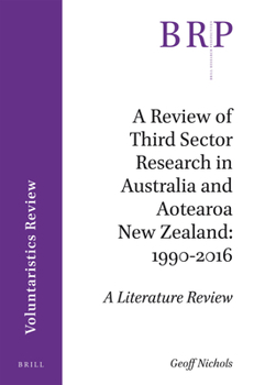 Paperback A Review of Third Sector Research in Australia and Aotearoa New Zealand: 1990-2016 Book