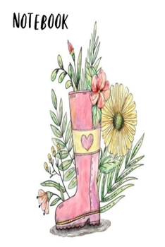 Paperback Notebook: Vintage Gardening Gardeners Flowers wellies Book Notepad Notebook Composition and Journal Gratitude Dot Diary Book
