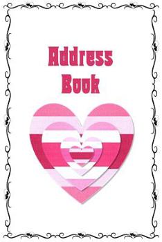 Paperback Address Book: Hearts and Flourishes themed 6x9 100 pages Book