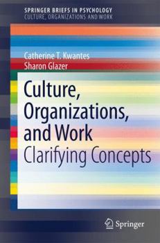 Paperback Culture, Organizations, and Work: Clarifying Concepts Book