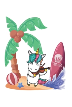 Isle Beach Violine Music Unicorn Notebook: Graph Paper 1cm Journal 6x9 - 120 Pages